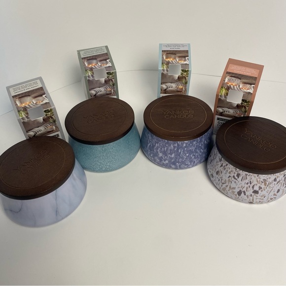 2/$20, 4/$35 - Lg Yankee Candle Set - Natural Wooden Top Doubles As Base!! - Picture 12 of 16